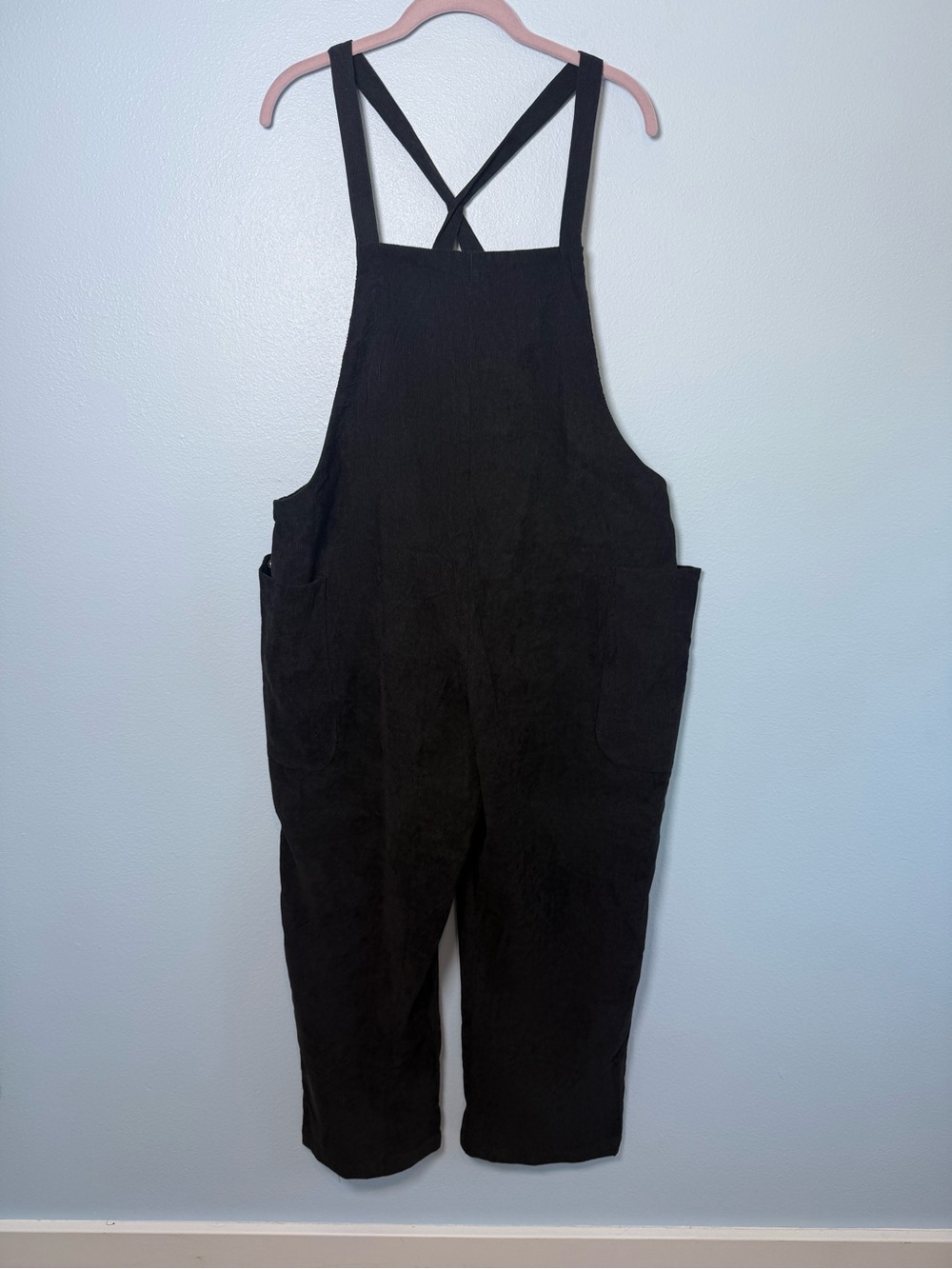 Hem & Thread Black Wide-Leg Overalls